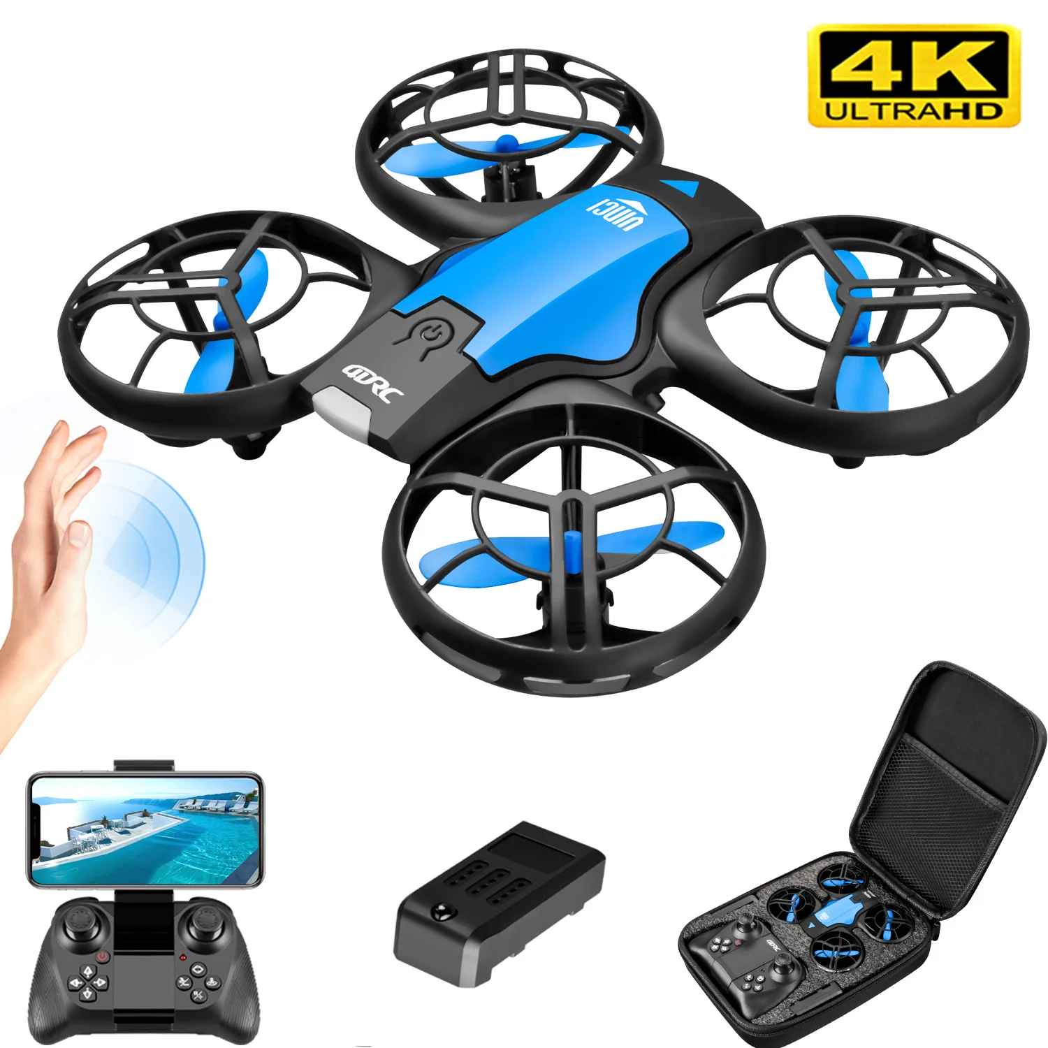 V8 New Mini Drone 4K Professio - đánh giá và giá Drone Controller Screen